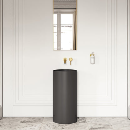 Alina Charcoal Cylinder Freestanding Stone Basin 400mm