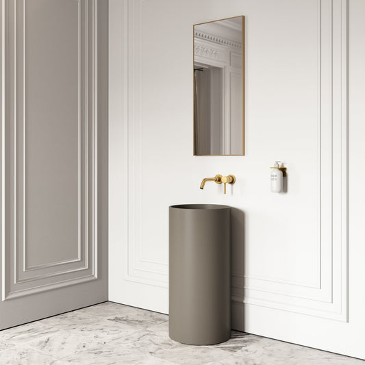 Alina Earth Cylinder Freestanding Stone Basin 400mm