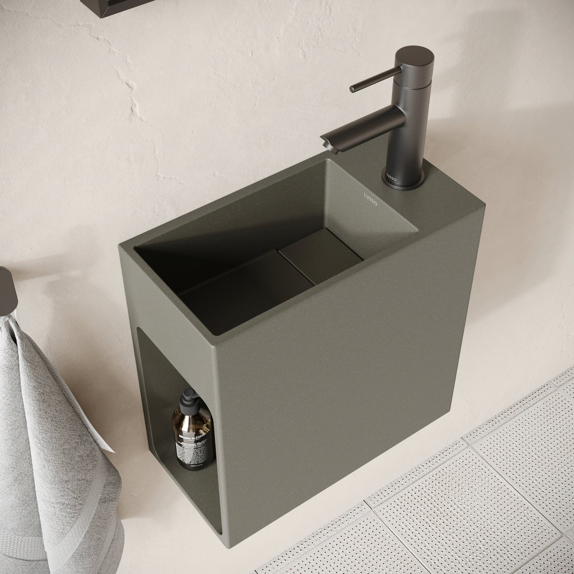 Alto Oyster Concrete Wall Hung Basin 400mm