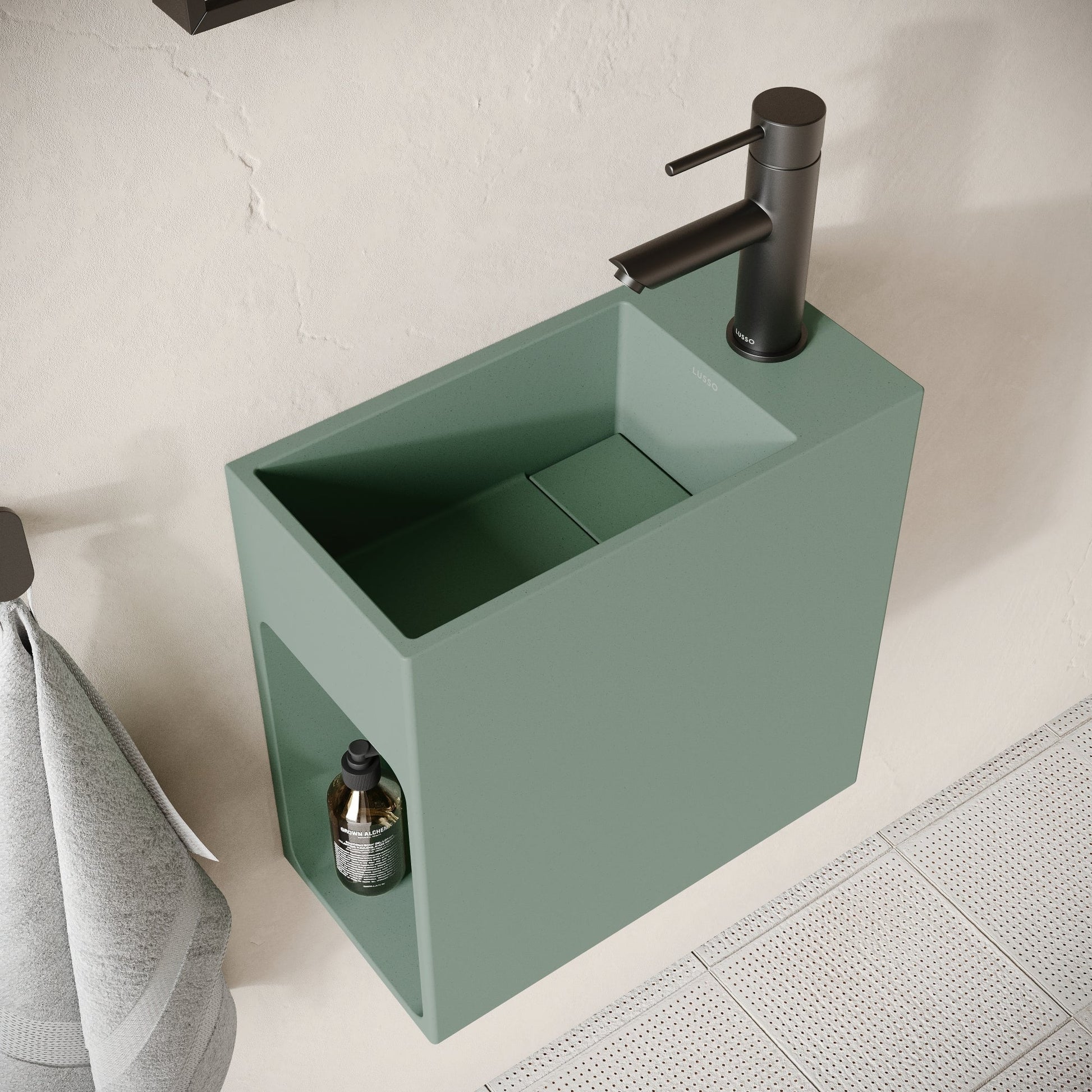 Alto Seafoam Concrete Wall Hung Basin 400mm