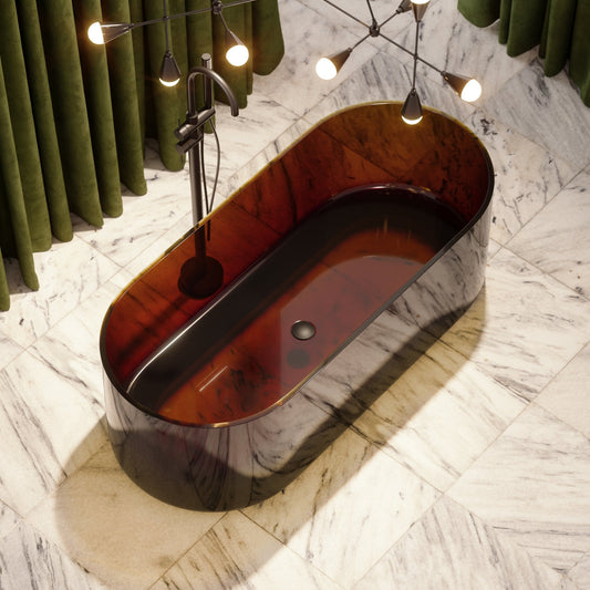 Amore Amber Resin Freestanding Bath 1700mm