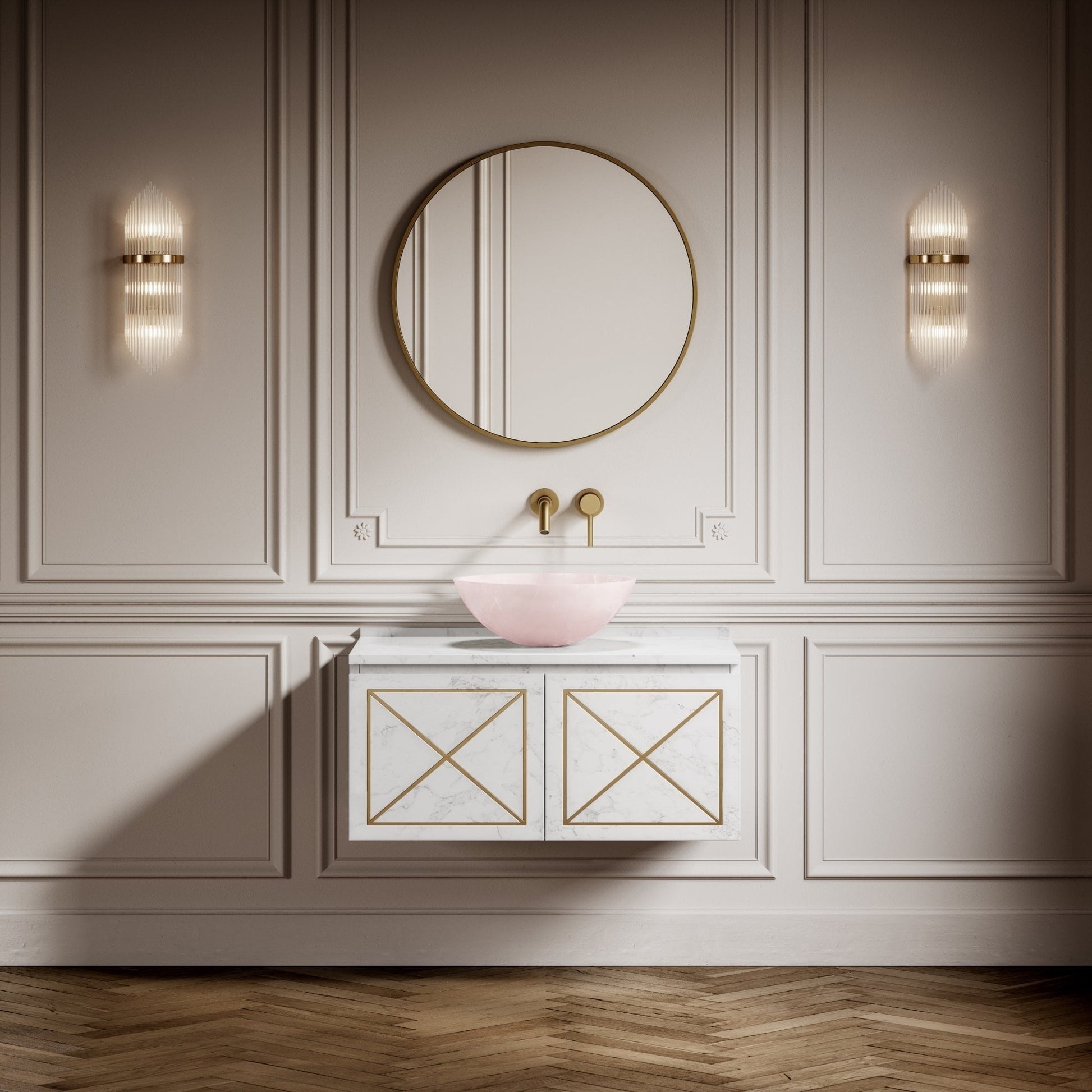 Annabel Pink Onyx Countertop Basin 400mm