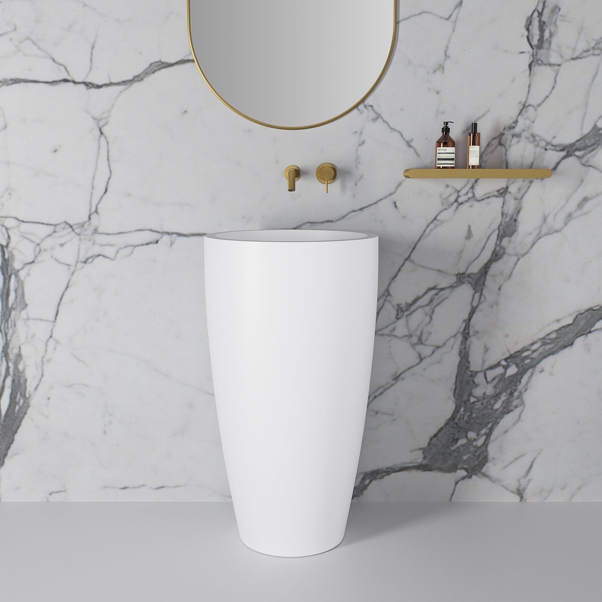Annelie Cylinder Freestanding Stone Basin 500mm