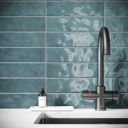 Antique Metro Serene Teal Glazed Porcelain Wall Tile