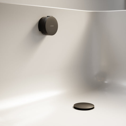 Aquaflow Matte Black Overflow Bath Filler Tap & Waste