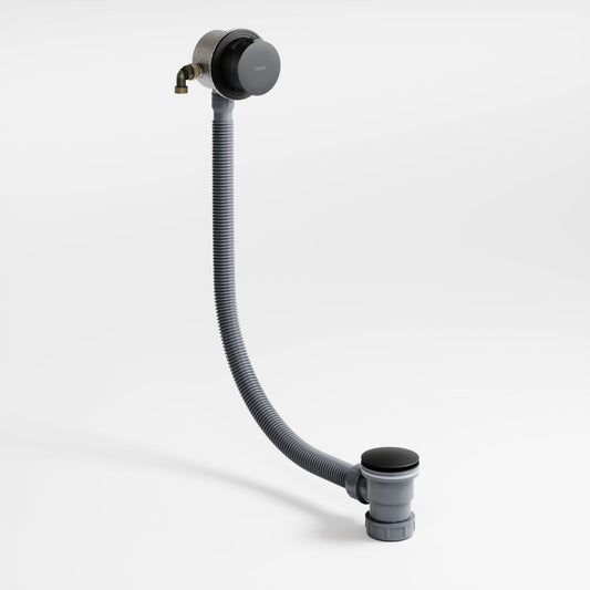 Aquaflow Matte Black Overflow Bath Filler Tap & Waste