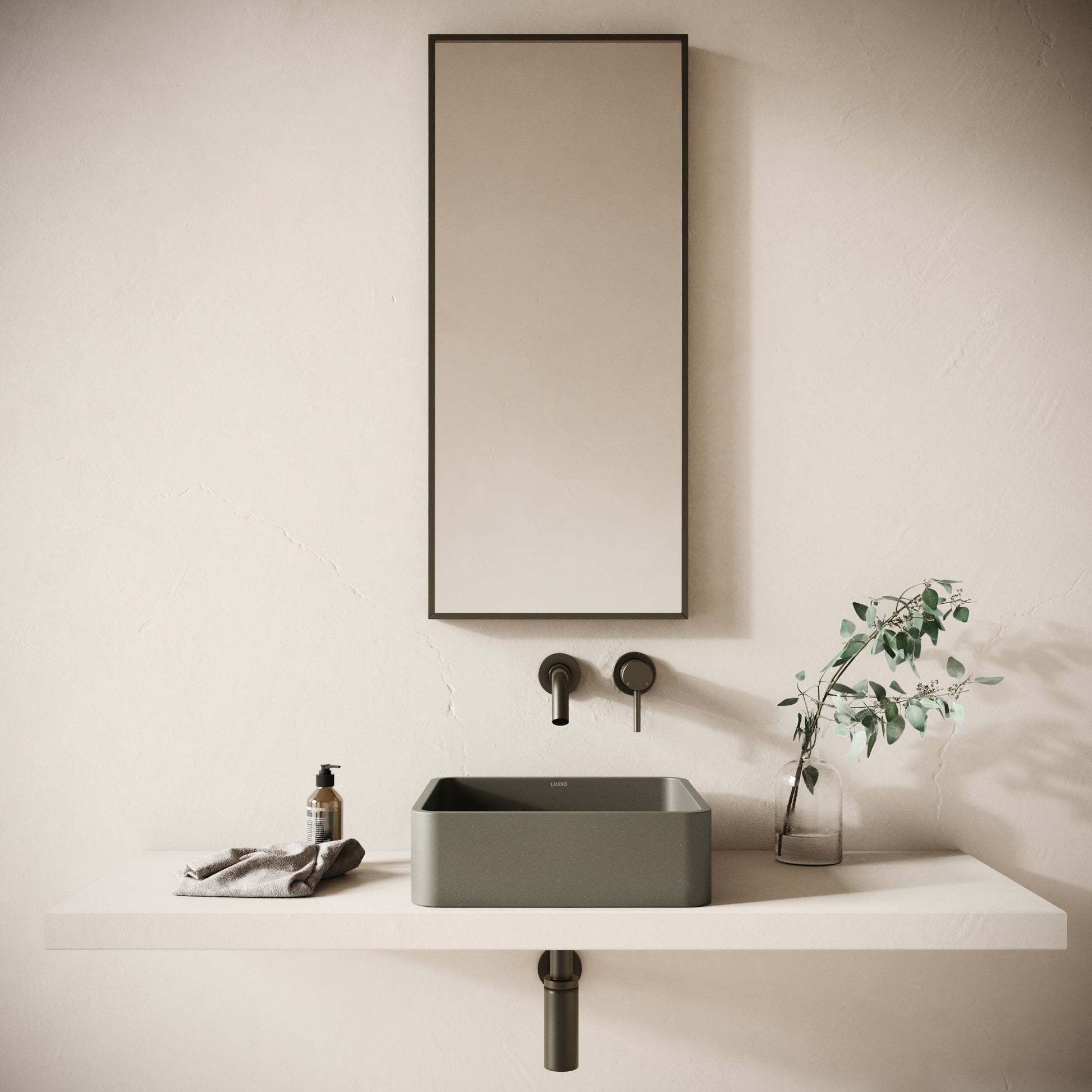 Arquadro Oyster Concrete Countertop Basin 390mm