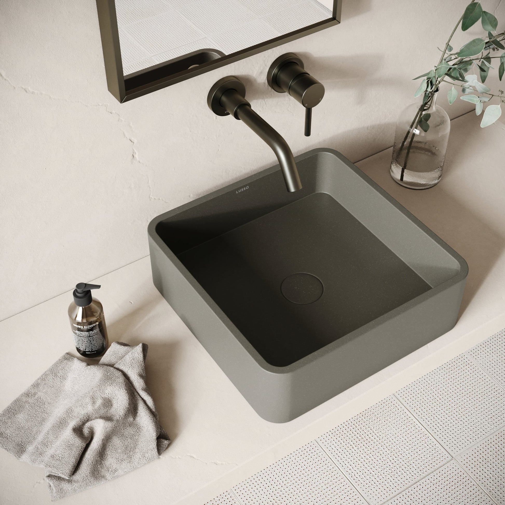 Arquadro Oyster Concrete Countertop Basin 390mm