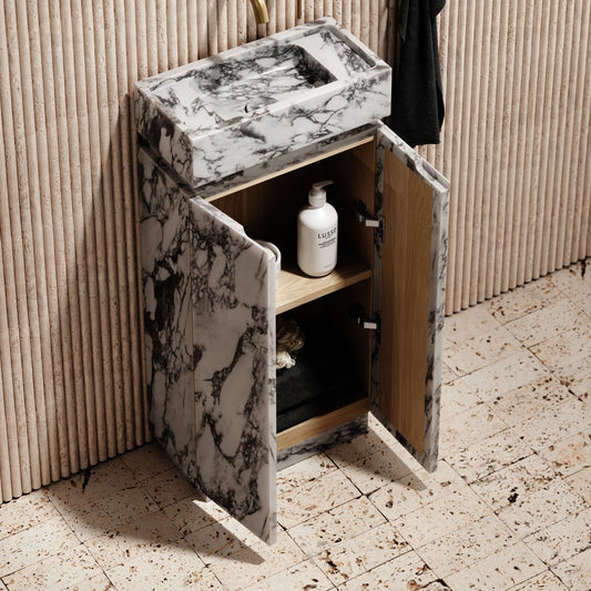 Artista Arabescato Marble Bathroom Vanity Unit 400mm