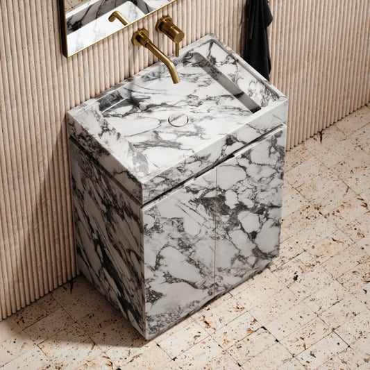 Artista Arabescato Marble Bathroom Vanity Unit 600mm