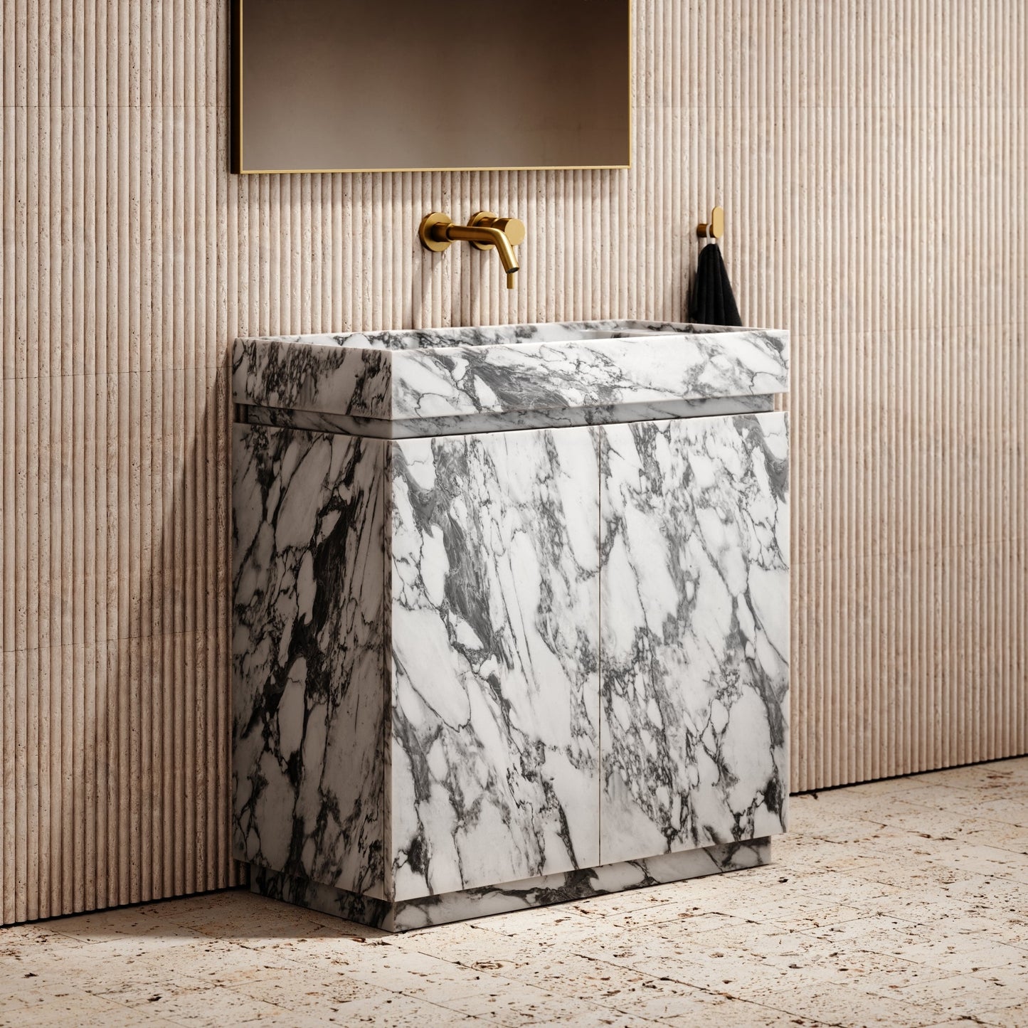 Artista Arabescato Marble Bathroom Vanity Unit 800mm