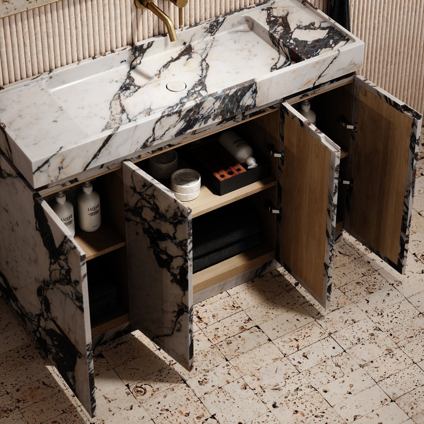 Artista Calacatta Viola Marble Bathroom Vanity Unit 1200mm