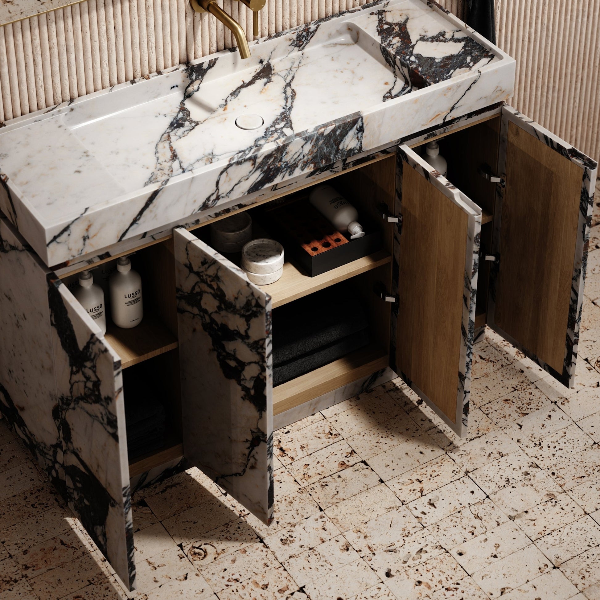Artista Calacatta Viola Marble Bathroom Vanity Unit 1200mm