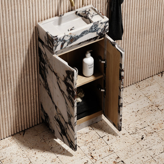 Artista Calacatta Viola Marble Bathroom Vanity Unit 400mm