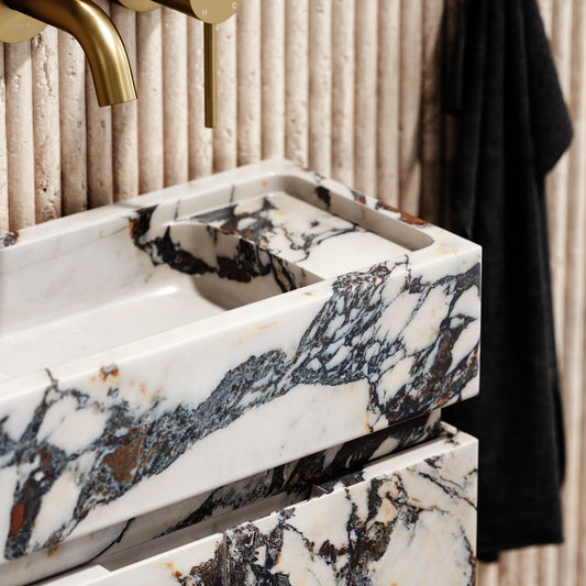 Artista Calacatta Viola Marble Bathroom Vanity Unit 400mm