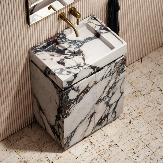 Artista Calacatta Viola Marble Bathroom Vanity Unit 600mm