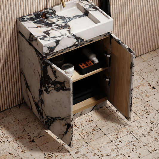 Artista Calacatta Viola Marble Bathroom Vanity Unit 600mm
