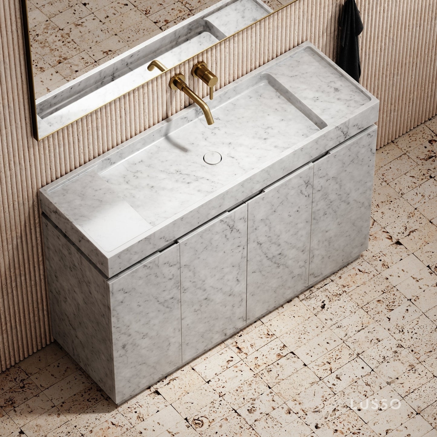 Artista Carrara Marble Bathroom Vanity Unit 1200mm
