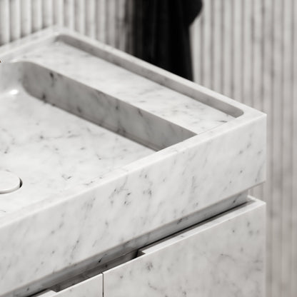 Artista Carrara Marble Bathroom Vanity Unit 600mm