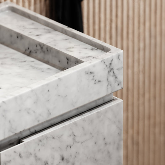 Artista Carrara Marble Bathroom Vanity Unit 800mm