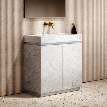 Artista Carrara Marble Bathroom Vanity Unit 800mm