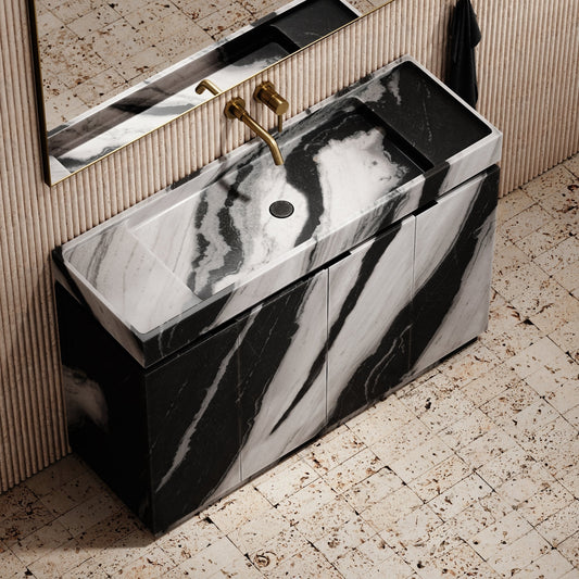 Artista Panda Marble Bathroom Vanity Unit 1200mm