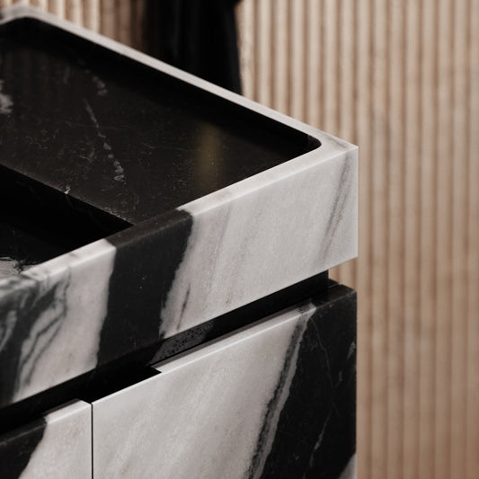 Artista Panda Marble Bathroom Vanity Unit 1200mm