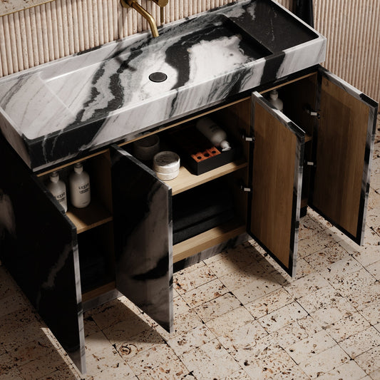 Artista Panda Marble Bathroom Vanity Unit 1200mm