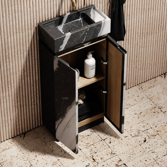 Artista Panda Marble Bathroom Vanity Unit 400mm