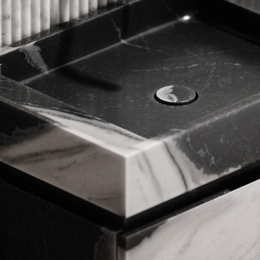 Artista Panda Marble Bathroom Vanity Unit 600mm