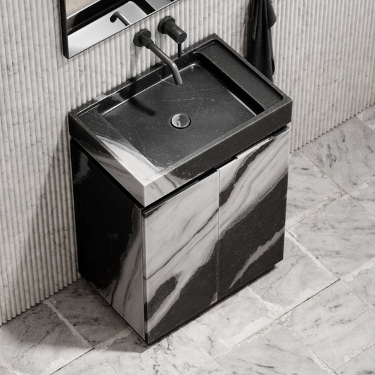 Artista Panda Marble Bathroom Vanity Unit 600mm