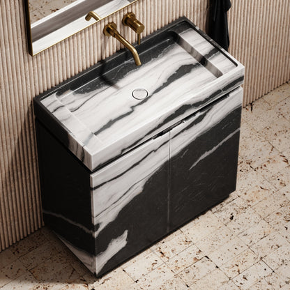 Artista Panda Marble Bathroom Vanity Unit 800mm