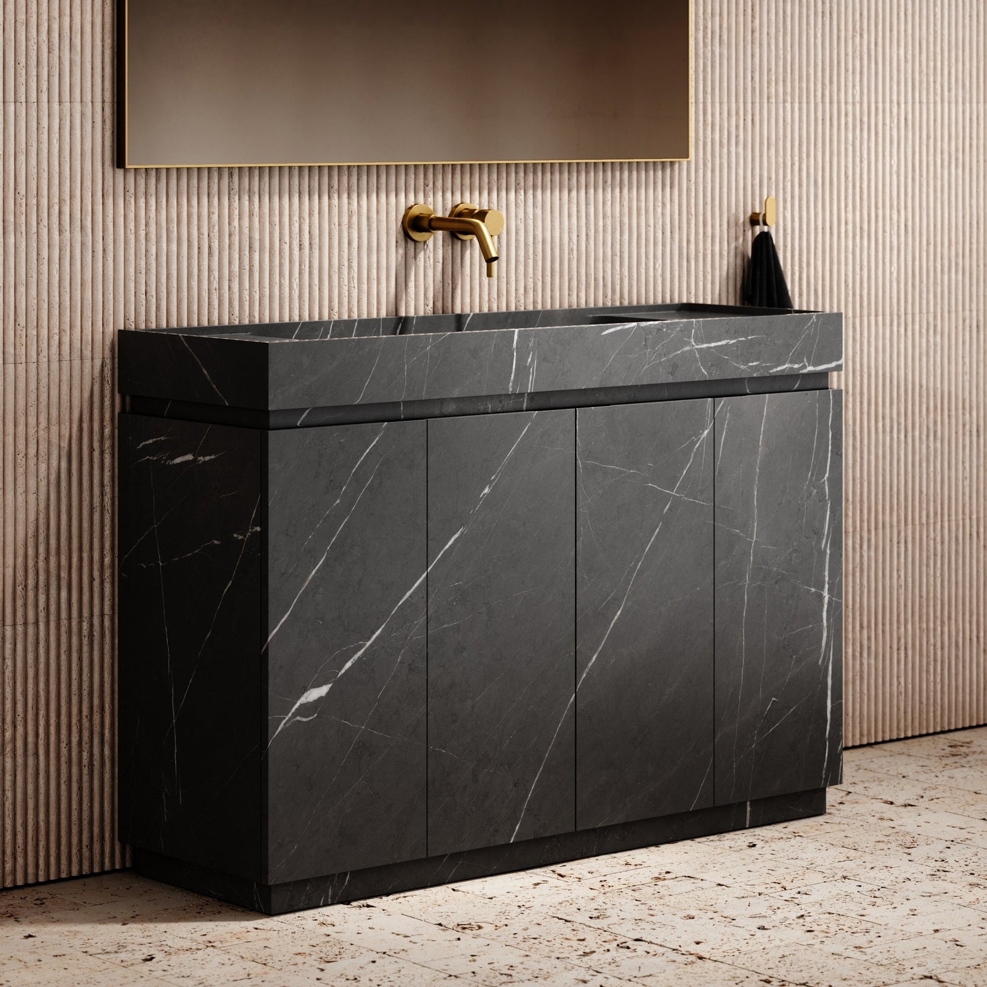 Artista Pietra Grey Marble Bathroom Vanity Unit 1200mm