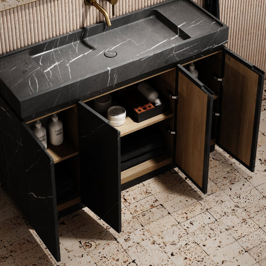 Artista Pietra Grey Marble Bathroom Vanity Unit 1200mm