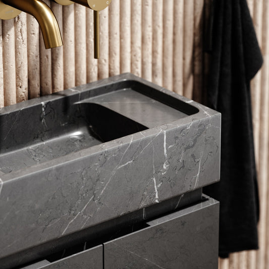 Artista Pietra Grey Marble Bathroom Vanity Unit 400mm