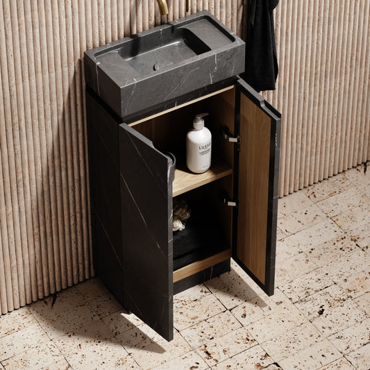 Artista Pietra Grey Marble Bathroom Vanity Unit 400mm