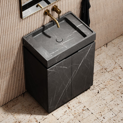 Artista Pietra Grey Marble Bathroom Vanity Unit 600mm