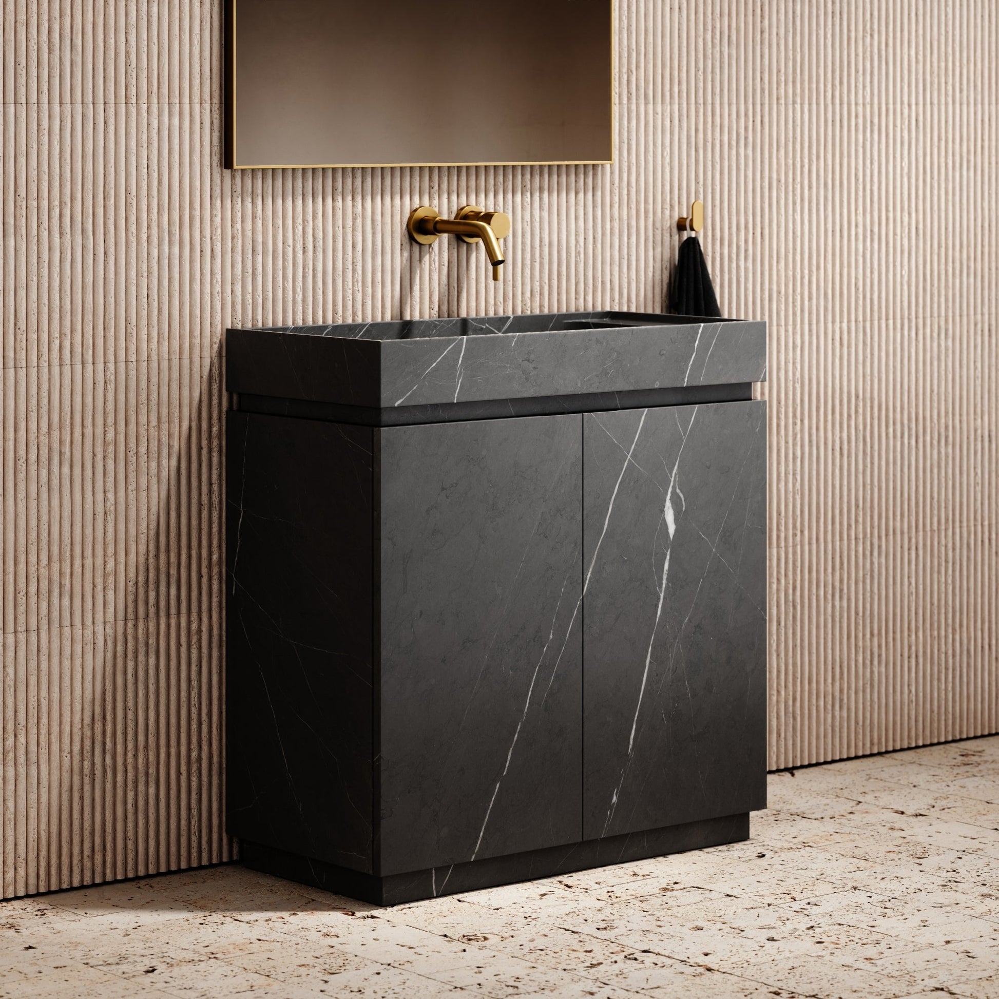 Artista Pietra Grey Marble Bathroom Vanity Unit 800mm
