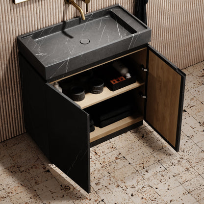 Artista Pietra Grey Marble Bathroom Vanity Unit 800mm
