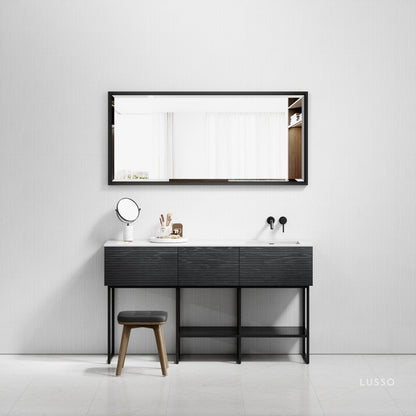 Audemar Black Vanity Unit with Stone Basin 1600mm