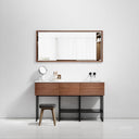 Audemar Natural Walnut Vanity Unit with Stone Basin 1600mm