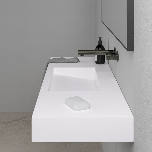 Aura Wall Hung Stone Basin 1200mm