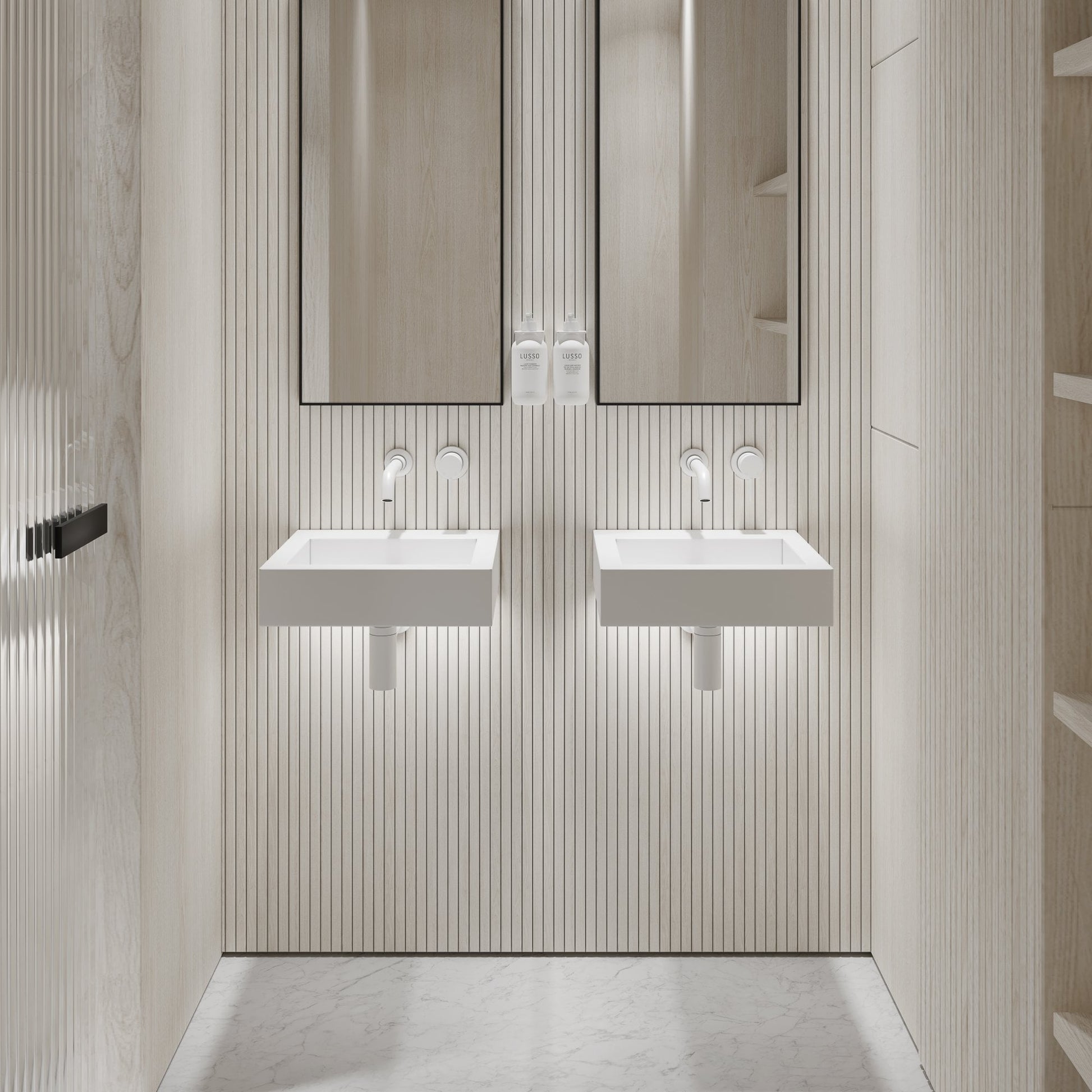 Aura Wall Hung Stone Basin 400mm