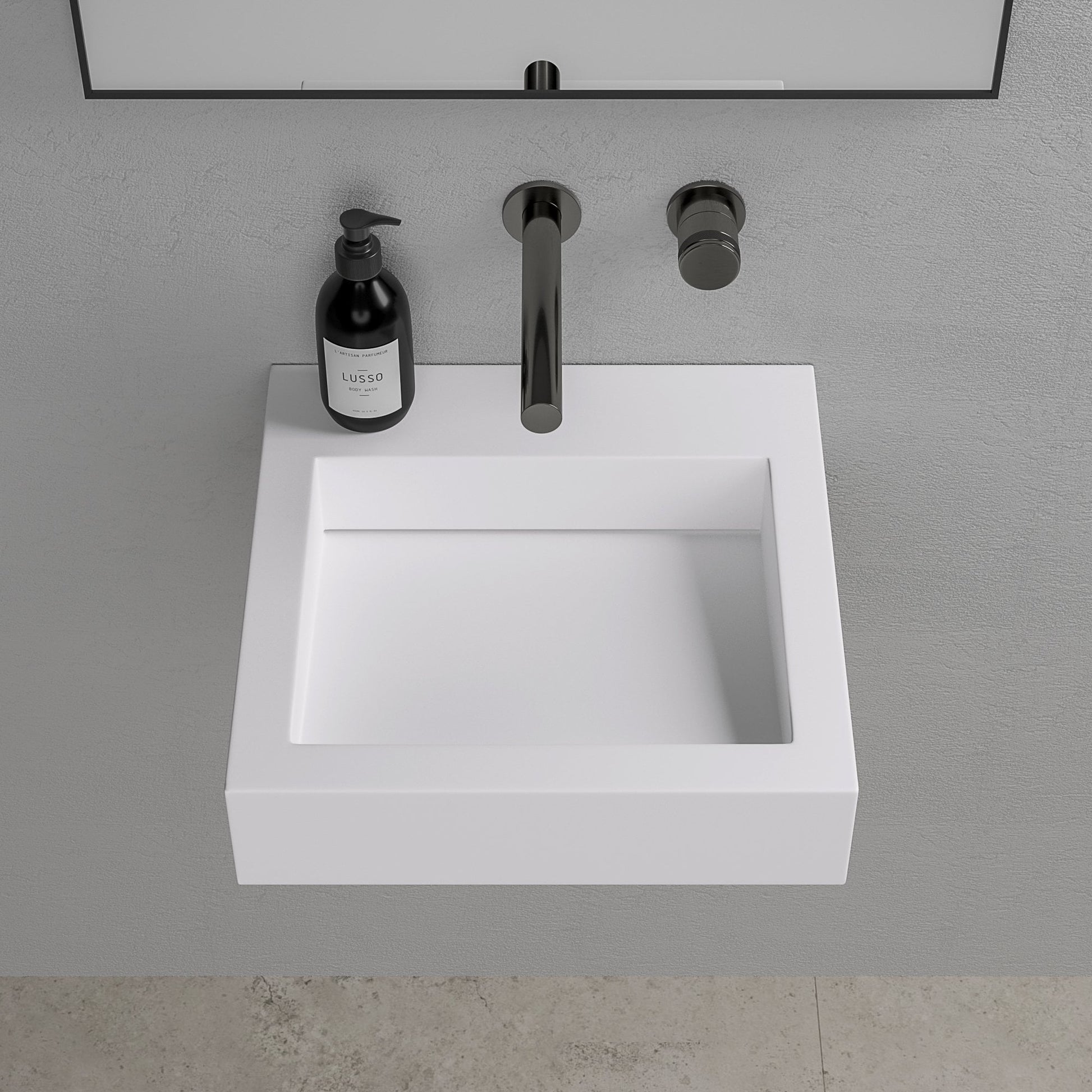 Aura Wall Hung Stone Basin 400mm