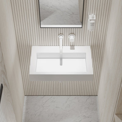 Aura Wall Hung Stone Basin 600mm
