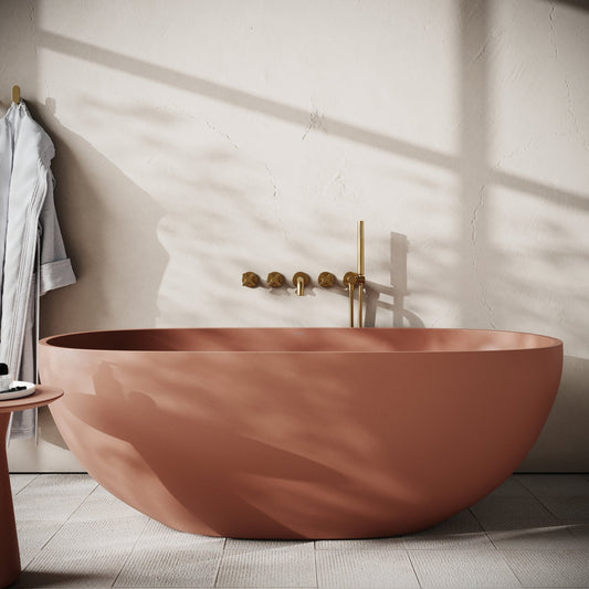 Avolto Terracotta Concrete Freestanding Bath 1650mm