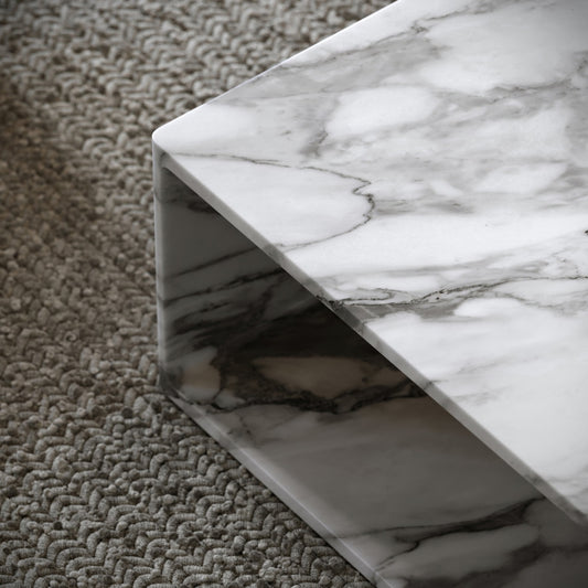 Azzurra Arabescato Marble Coffee Table 800mm