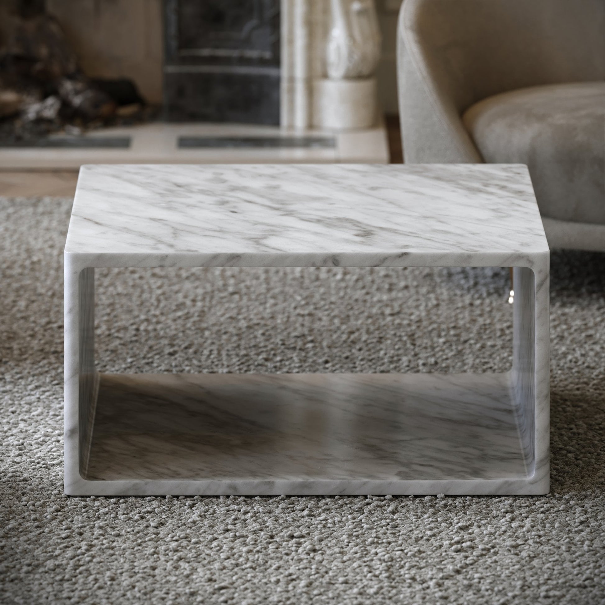 Azzurra Carrara Marble Coffee Table 800mm