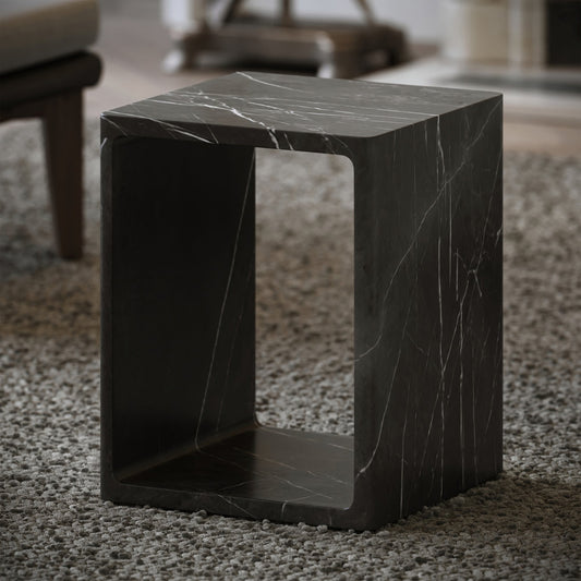 Azzurra Pietra Grey Marble Side Table 400mm
