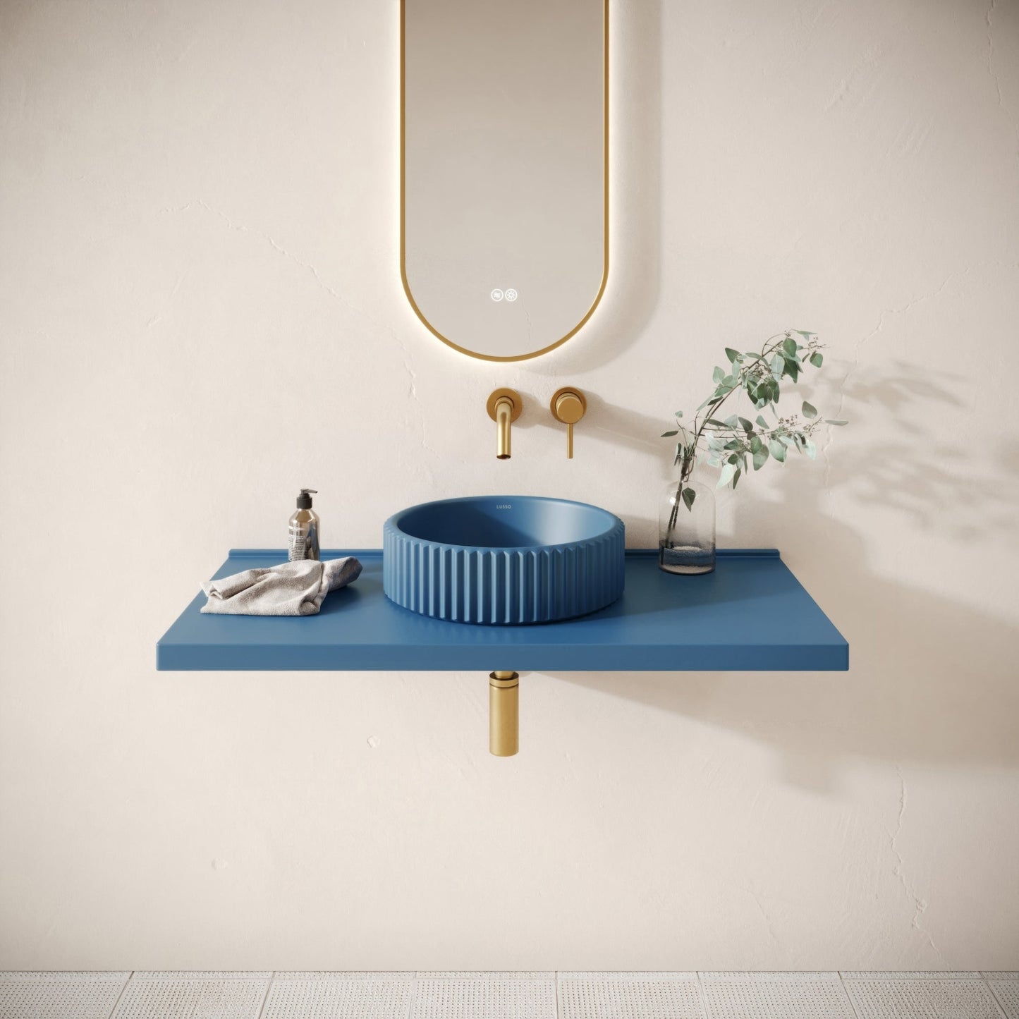 Bancone Azure Concrete Wall Mounted Countertop Shelf 1000mm